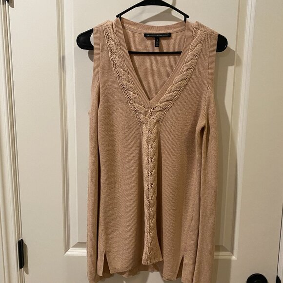 WHBM Pink Sweater w Silver Metallic Shimmer Detailing Size Medium - Picture 3 of 9